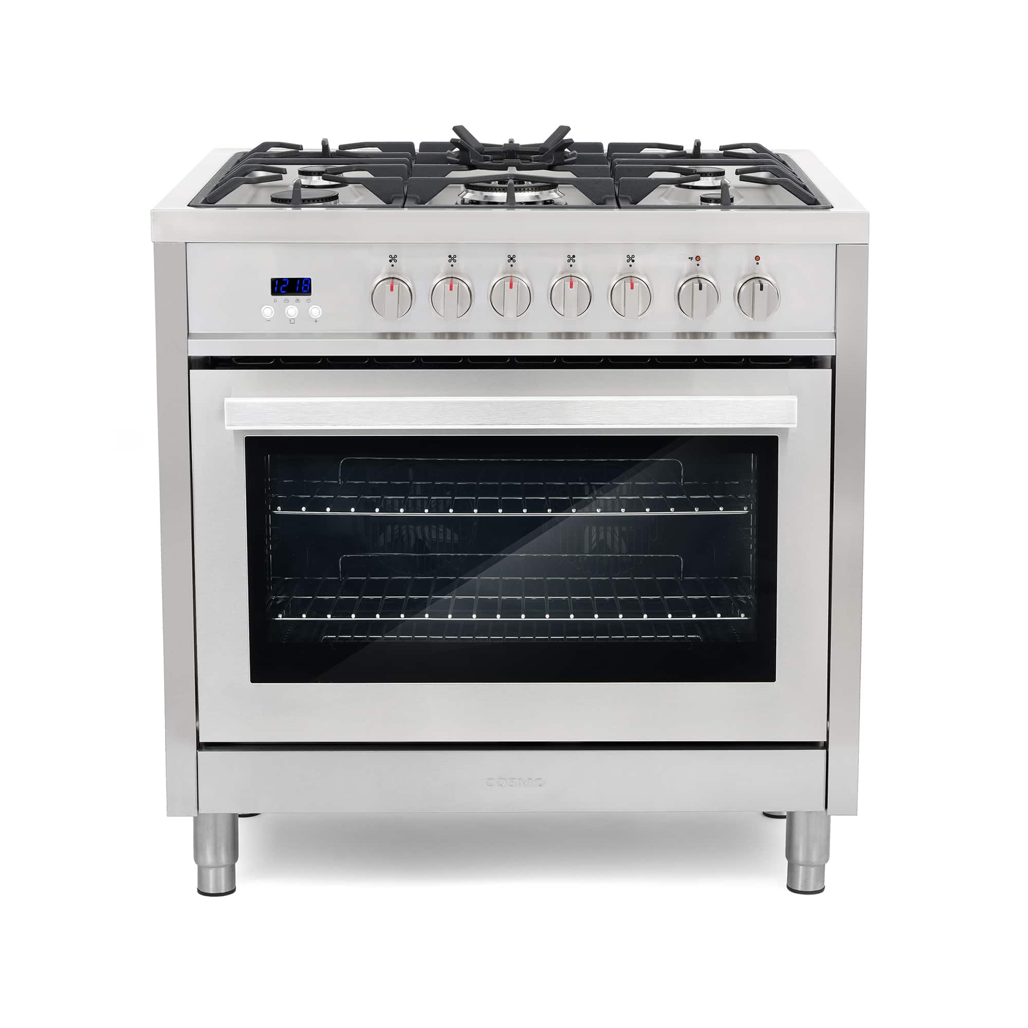 COSMO - F965 36 in. Stellar Collection 3.8 cu. ft. Dual Fuel Range, 5 Sealed Burners, 8 Function Convection Oven - Stainless Steel