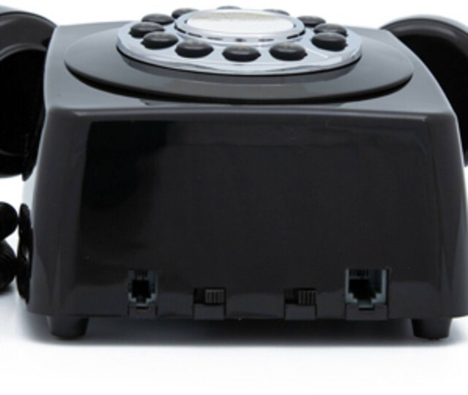 Alt View 2. PopMarket - GPO Retro GPO746WBLK 746 Wall Mount Push Button Telephone - Black   - MISC ACCESSORY - Black.