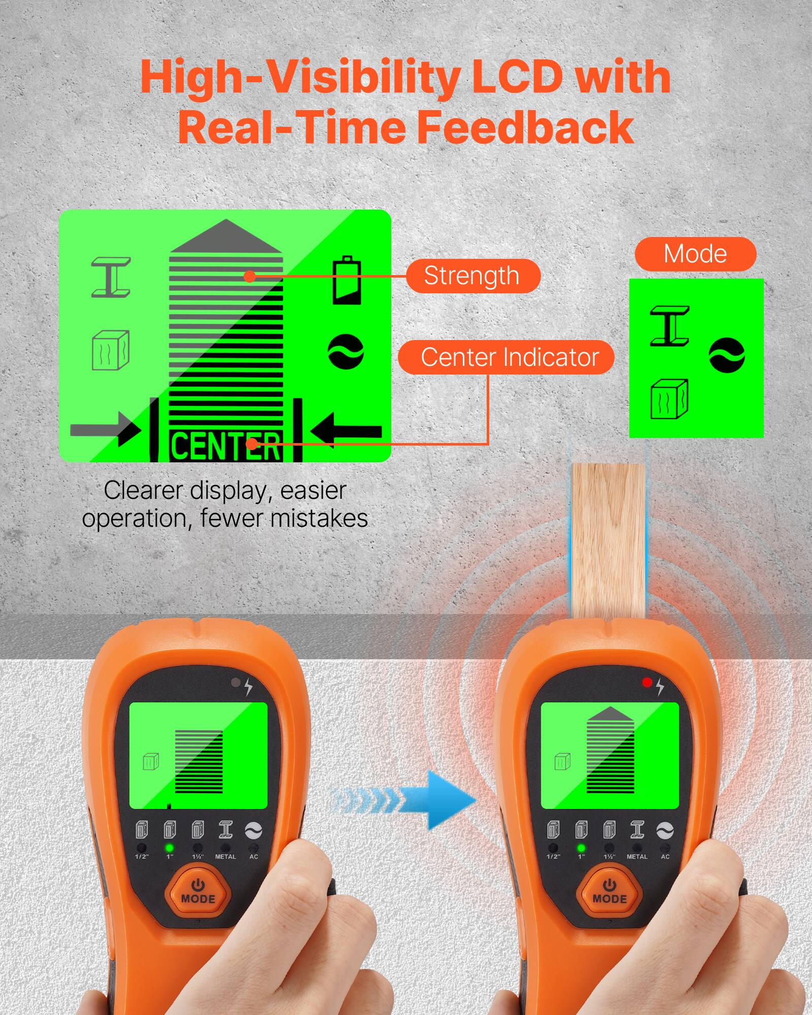 High-Visibility LCD with Real-Time Feedback

Strength Mode Center Indicator

Clearer display, easier operation, fewer mistakes

I : 12 .. 15 - TAL AL 2 .. W ETAL A MODE MODE