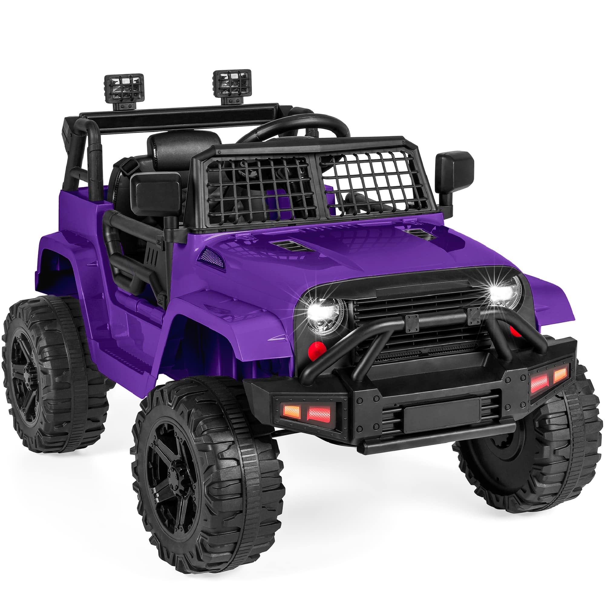 Front. Best Choice Products - Best Choice Products 12V Kids Ride On Truck Car w/ Parent Remote Control, Spring Suspension, LED Lights - Purple - Purple.