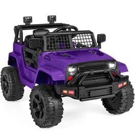 Best Choice Products - 12V Kids Ride On Truck Car w/ Parent Remote Control, Spring Suspension, LED Lights - Purple