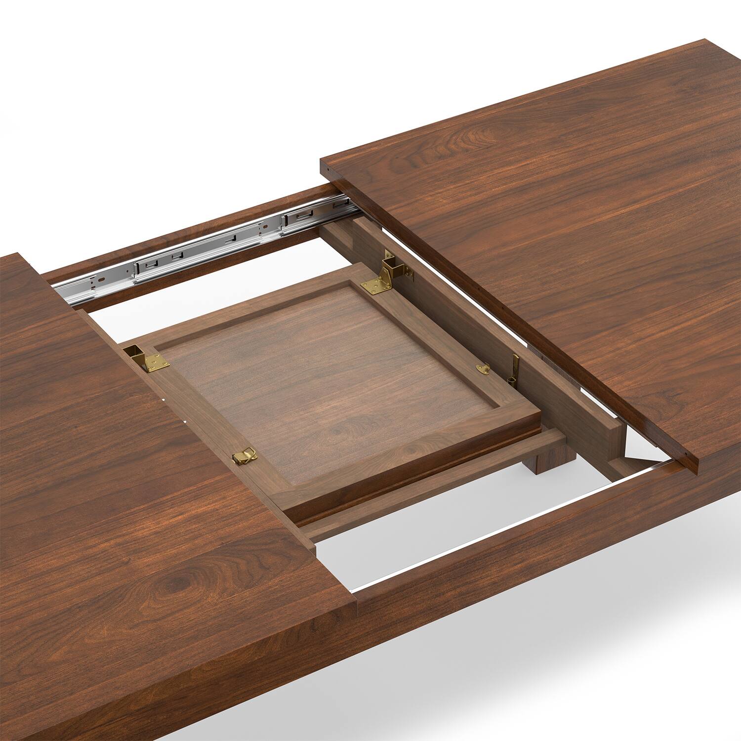 Alt View 7. Simpli Home - Wilson 60-76 inch x 36 inch Rectangle Transitional Extendable Dining Table in Walnut Veneer - Walnut Veneer.