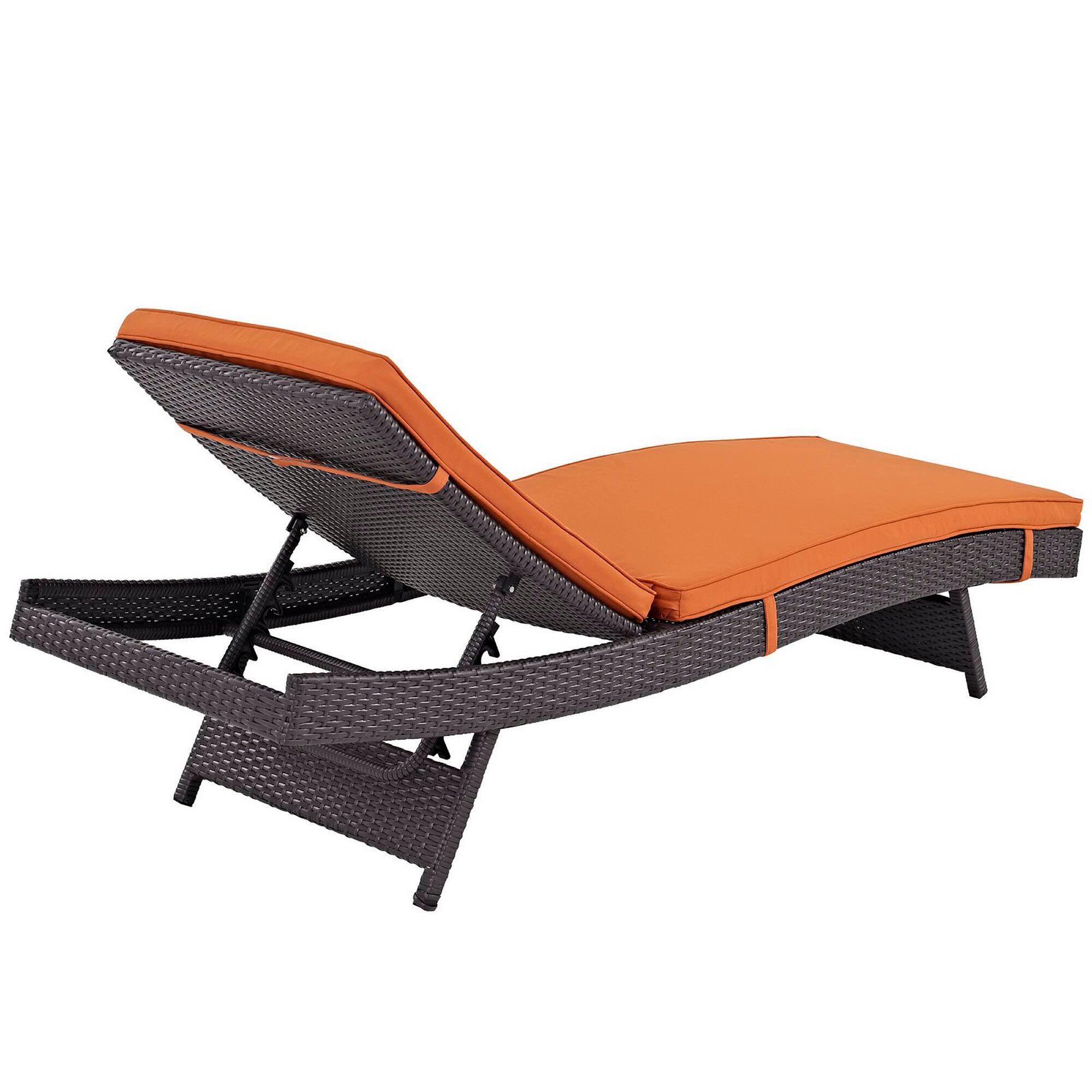 Back. Modway - Convene Outdoor Patio Chaise by Modway - Espresso Orange.
