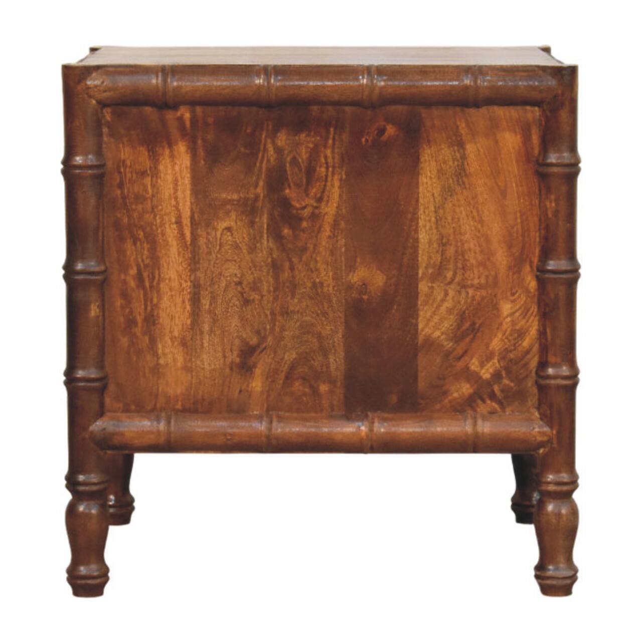 Alt View 4. Artisan Furniture - Artisan Furniture Solid Wood Bamboo Framed Bedside Table, 2 Drawers, Brown - Brown.