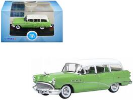 1954 Buick Century Estate Wagon Willow 1/87 (HO) Scale Diecast Model Car by Oxford Diecast - Green and White