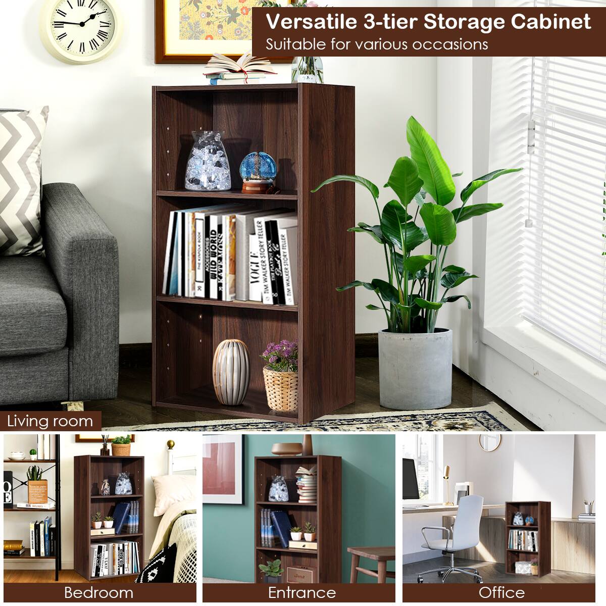 Versatile 3-tier Storage Cabinet Suitable for various occasions.