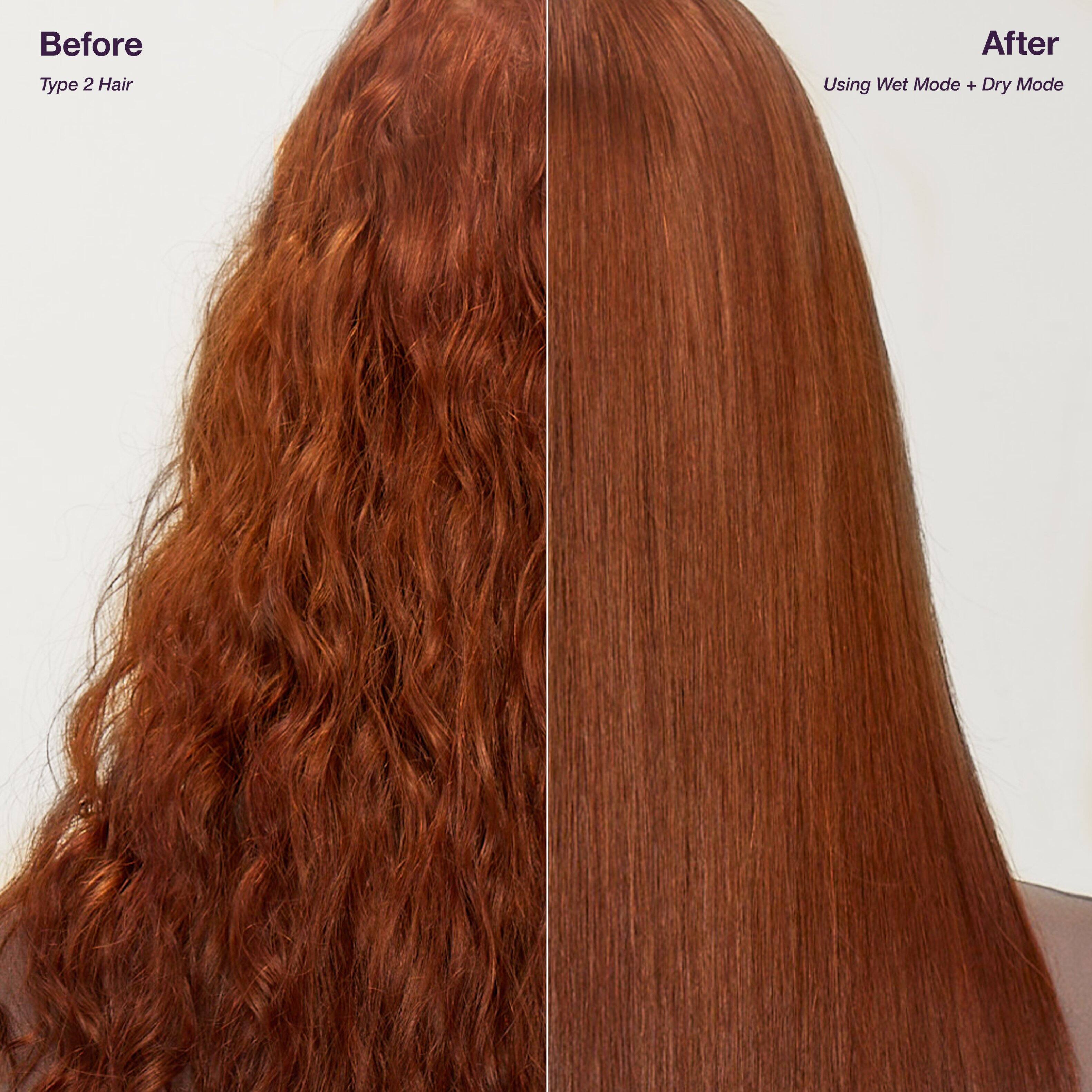 Before  
Type 2 Hair  

After  
Using Wet Mode + Dry Mode