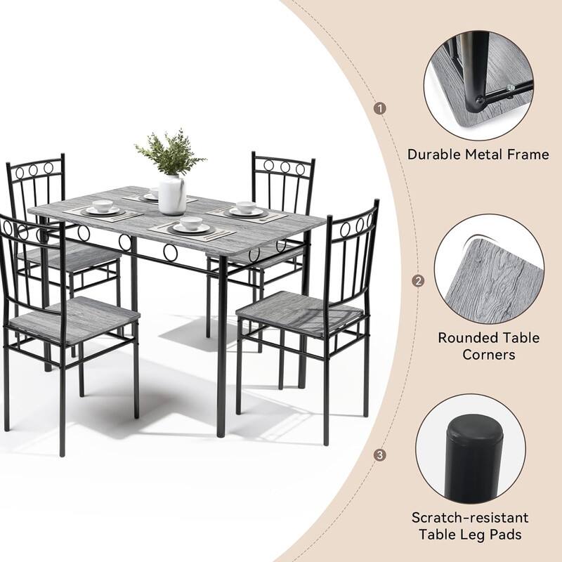 1. Durable Metal Frame  
2. Rounded Table Corners  
3. Scratch-resistant Table Leg Pads