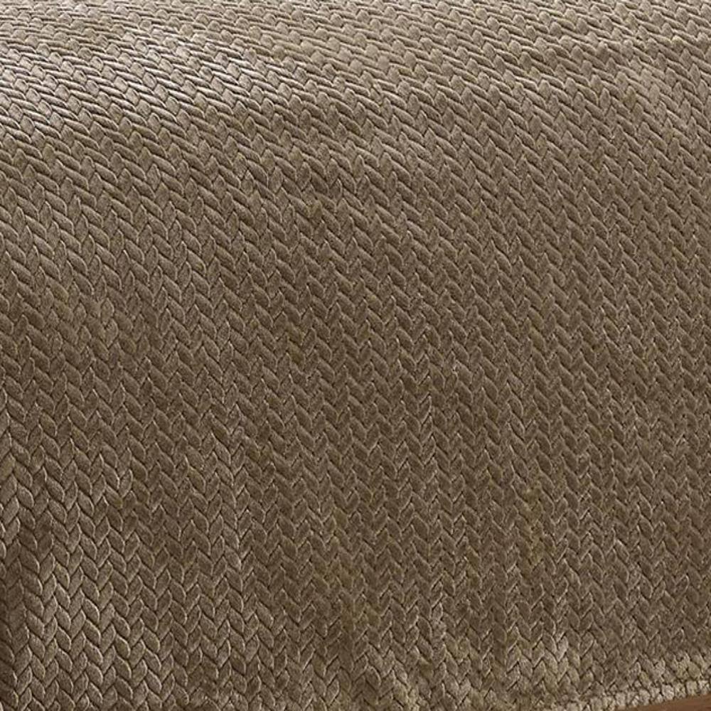 Alt View 2. Noble House - Chevron Reversible and Comfortable Braided Oversized Plush All Season Blanket, Queen, Taupe - Taupe.