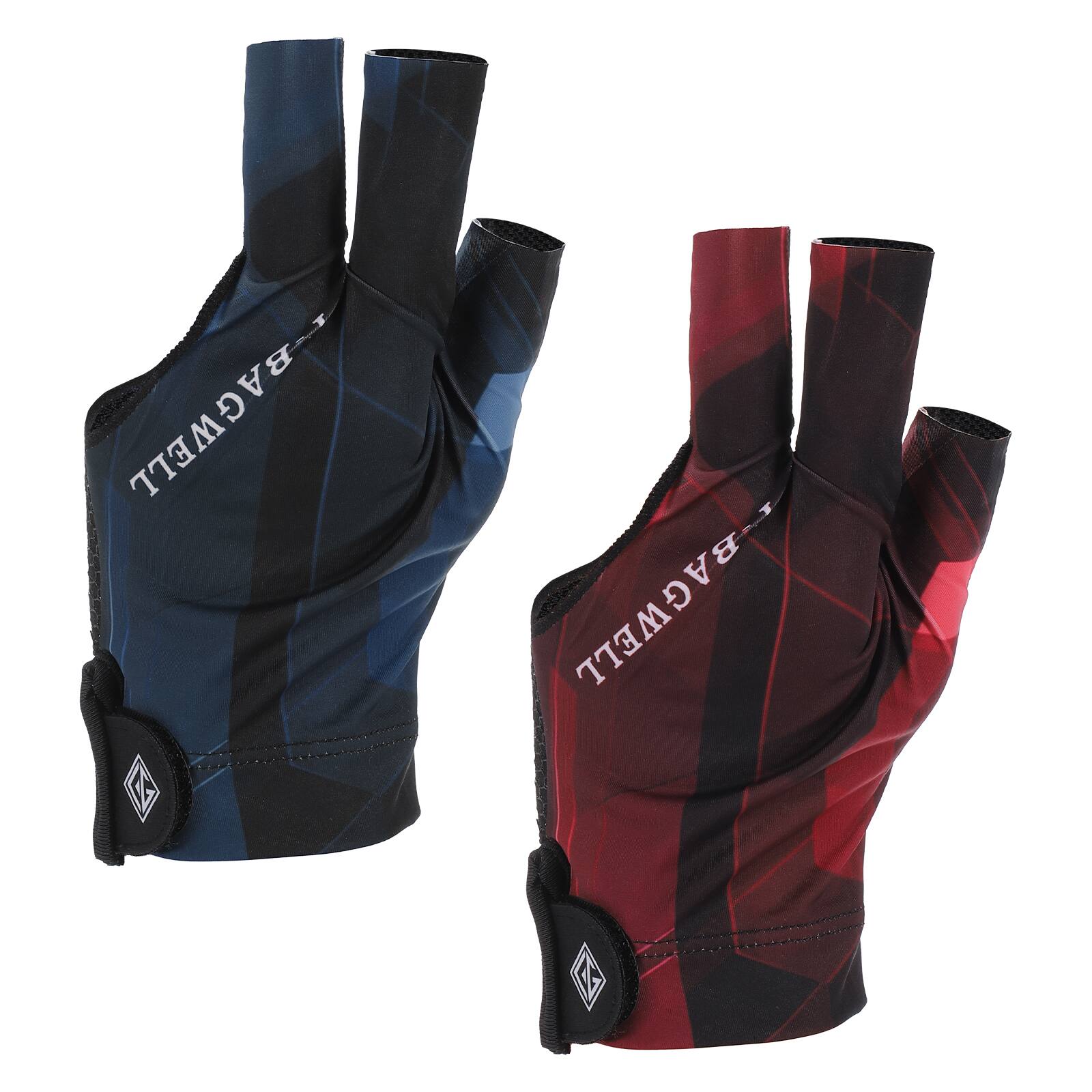 Unique Bargains - 3 Finger Pool Glove Left Hand, Billiard Gloves for Shooter Carom Pool Snooker Cue Accessories 2pcs - Fits Men Women - Black Blue, Black Red price history on PriceWatchPro