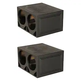 QPower - Q Power Dual 10 Inch Triangle Ported Subwoofer Box w/ Bedliner Spray (2 Pack)