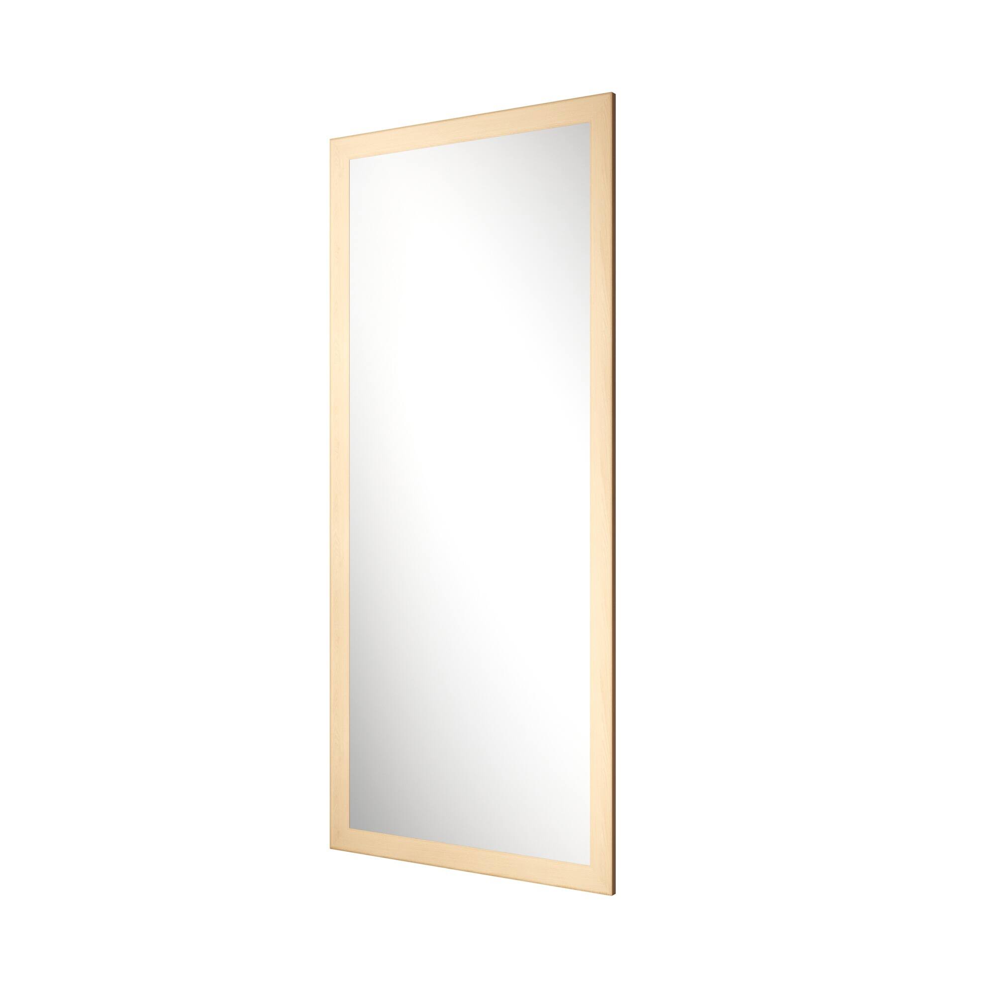 Alt View 1. Boyel Living - 32 in. W x 72 in. H Dark Wood Grain Rectangular Slanted Edge Aluminum Framed Wall Bathroom Vanity Mirror.