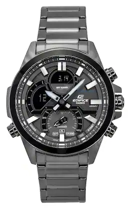 Casio - Edifice Smartphone Link Model Bluetooth Analog Digital Grey Dial Quartz ECB-30DC-1B 100M Men's Watch - Gray