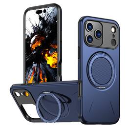 Dteck - Rotating Magnetic Kickstand Protective Case for Apple iPhone 17 Pro, Rugged Heavy-Duty Shockproof Cover - Blue
