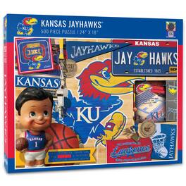 YouTheFan - Kansas Jayhawks 500-Piece Retro Series Puzzle - Multicolor