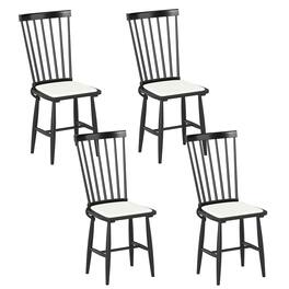 Costway - Dining Chairs Set of 4 with Removable Seat Cushions for Dining Room, Kitchen - Black