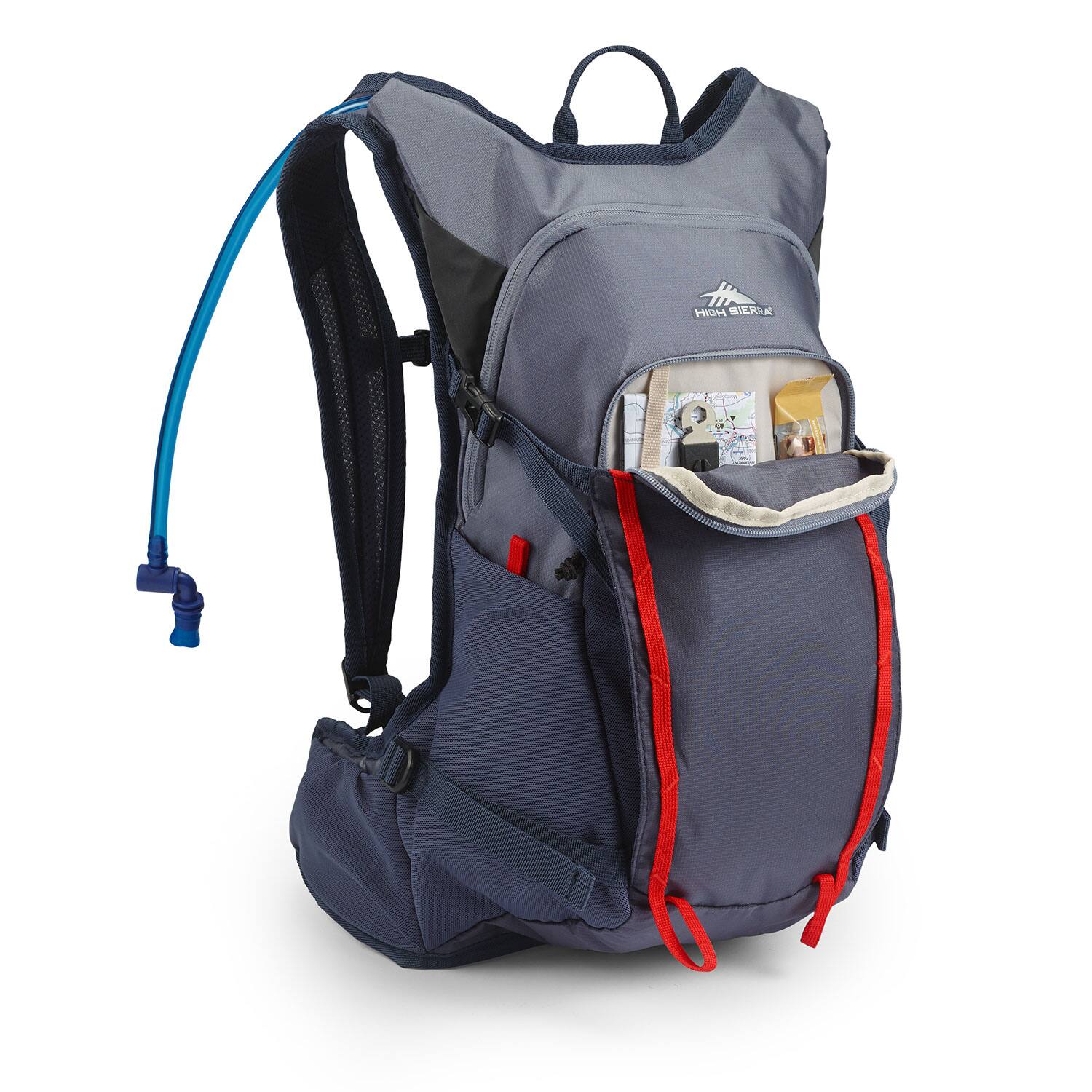 Alt View 10. High Sierra - High Sierra Hydrahike 2.0 16L Hydration Water Backpack for Hiking, Gray & Red - Grey Blue.