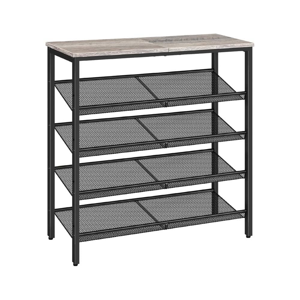 Mullets Homeiances - Shoe Organizer With Adjustable Mesh Shelves - Black