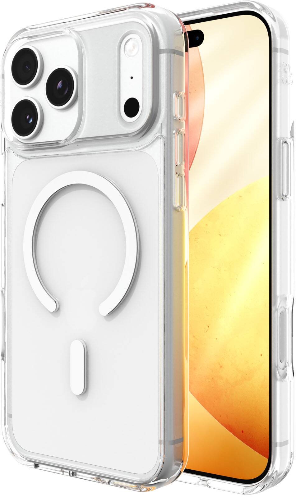 Left. ZAGG - Crystal Palace Lite Snap Ultra-slim MagSafe-compatible for Apple iPhone 17 Pro Max - Clear.