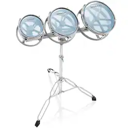 Gammon Percussion - Roto Tom Drum Set - 6-in - 8-in - 10-in Toms - Double Braced Stand - Silver