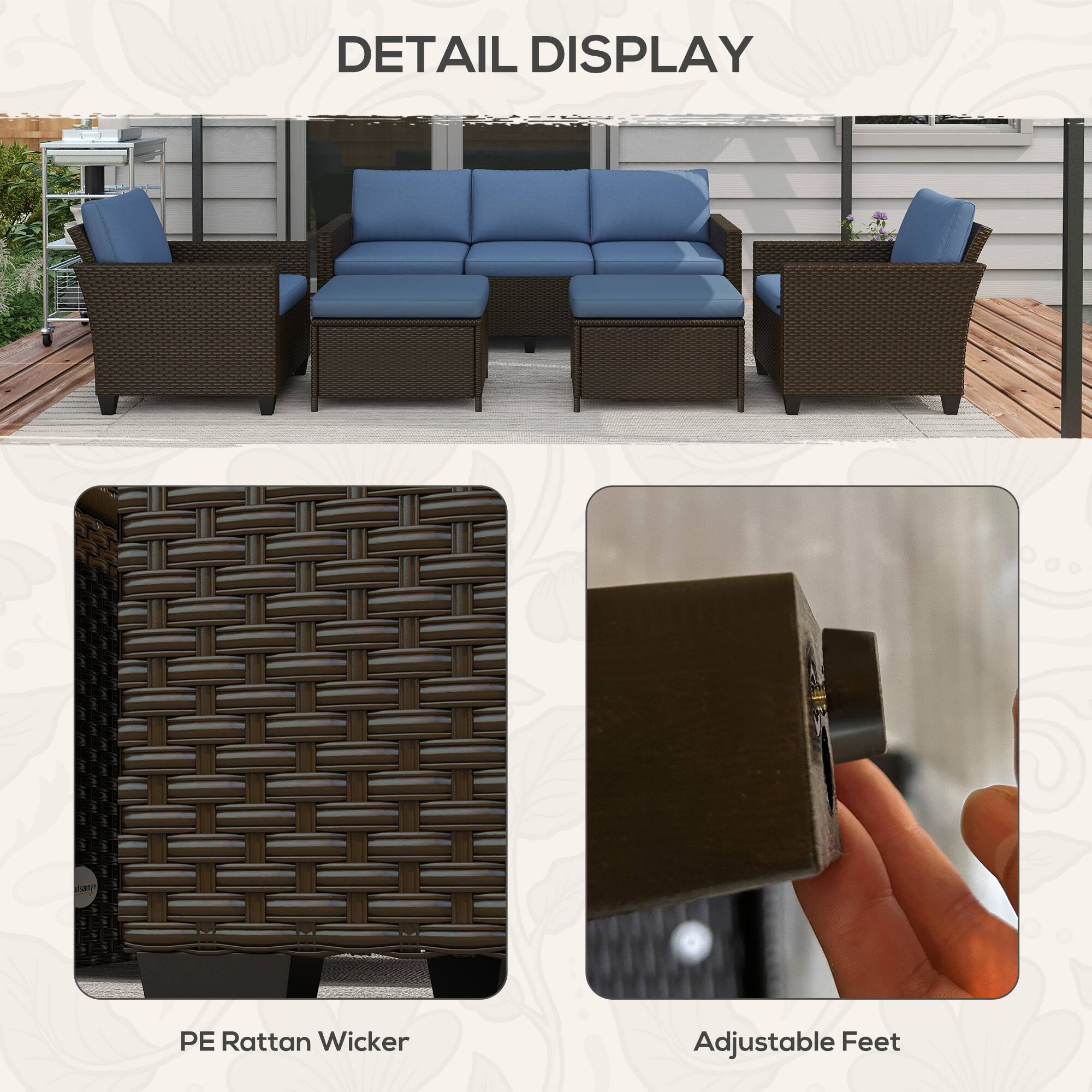 DETAIL DISPLAY

PE Rattan Wicker

Adjustable Feet