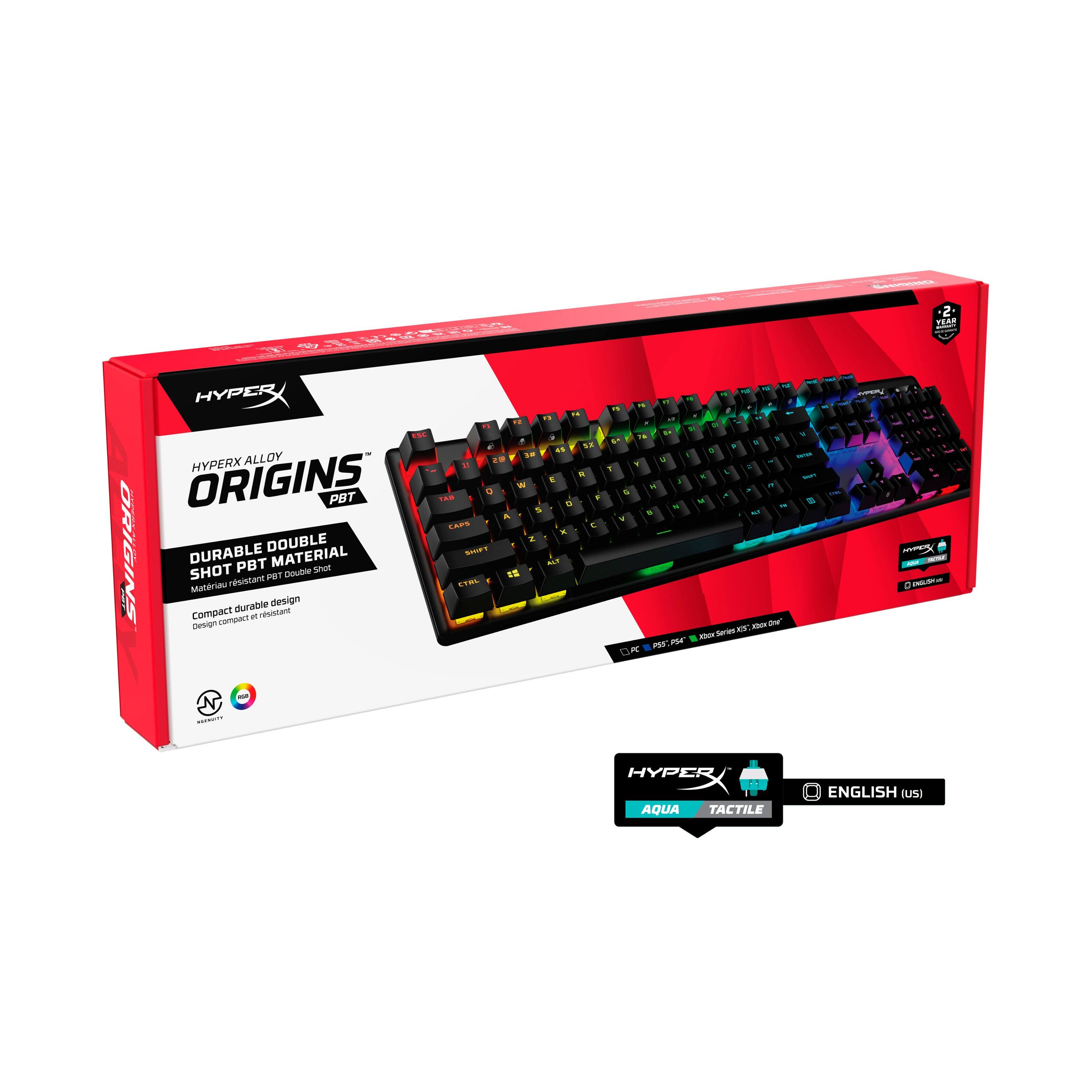 Alt View 17. HyperX - Alloy Origins Wired Mechanical Aqua Tactile Switch Gaming Keyboard with RGB Back Lighting - Black.