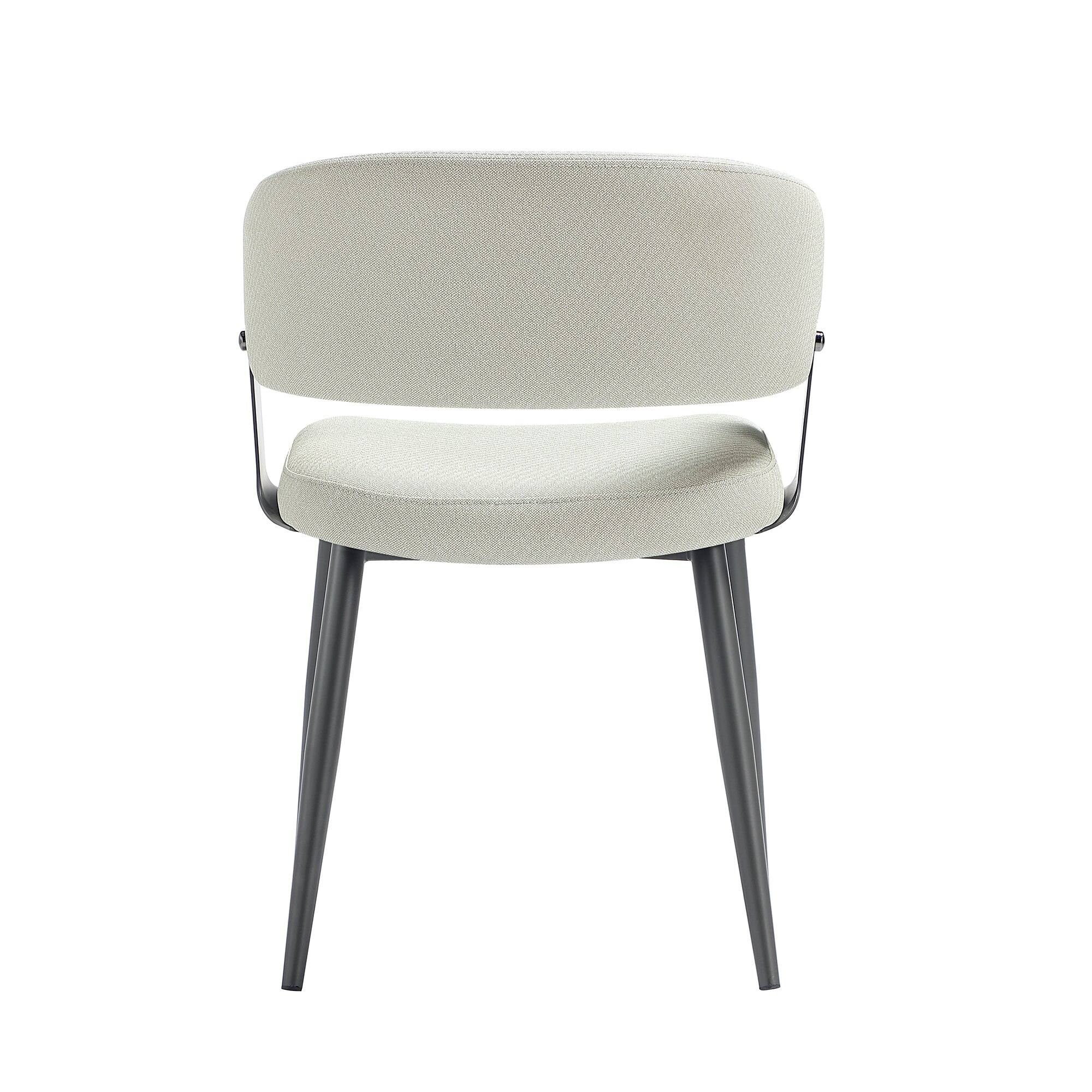 Alt View 4. Manhattan Comfort - Luce Modern Metal Textured Vegan Leather Dining Chair - Oatmeal.