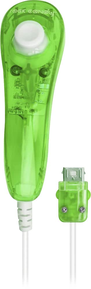 Front. PDP - Rock Candy Light Chuck Controller for Nintendo Wii - Green.