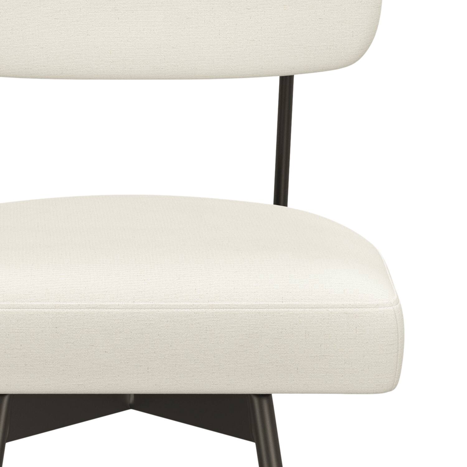 Alt View 6. Simpli Home - Giselle Contemporary Modern Swivel Bar Stool (Set of 2) in Natural  Polyester Linen - Natural.