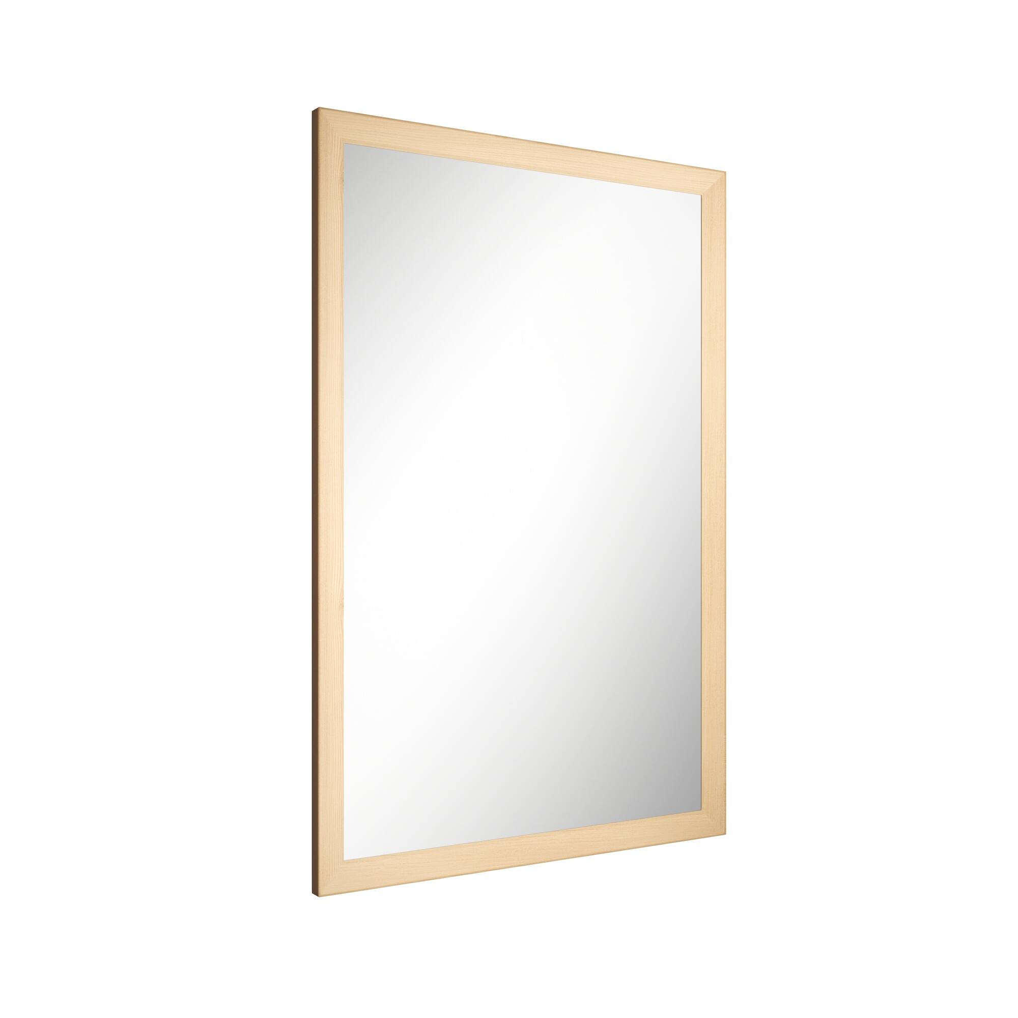 Alt View 2. Boyel Living - 36 in W x 24 in L Dark Wood Grain Rectangular Slanted Edge Aluminum Framed Wall Bathroom Vanity Mirror.