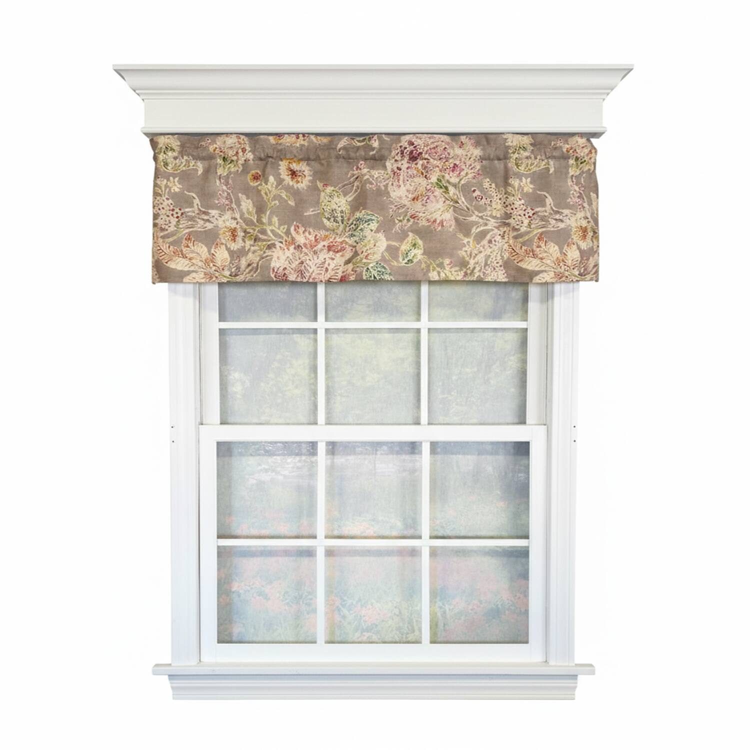 Front. RLF Home - RLF Home 100% Cotton High Quality Monte Cristo Tailored Window Valance with 1.5" Rod Pocket 50" W X 12" L Gray - Gray.