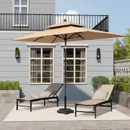 Crestlive Products - 10ft Steel Push-button Tilt Market Patio Umbrella