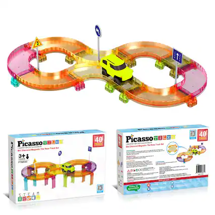 B - I S Picasso TIES CREATIVITY BEYOND IMAGINATION Set Tile Race Track - Mini Diamond Magnetic 3+ YEARS PTMR40 40 Pieces nES T I L E S Picasso IMAGINATION CREATIVET BEYOND Track Set Magnetic The Race Mini Diamond EmnA - - - - - - - - - - - - - - - - - - - E - - - Cas - - CESTI - - - I - - - - - - - - - I OcE - 40 Phecos E icase SAIT weww STEAM M S O Follow de Opicamotiles -