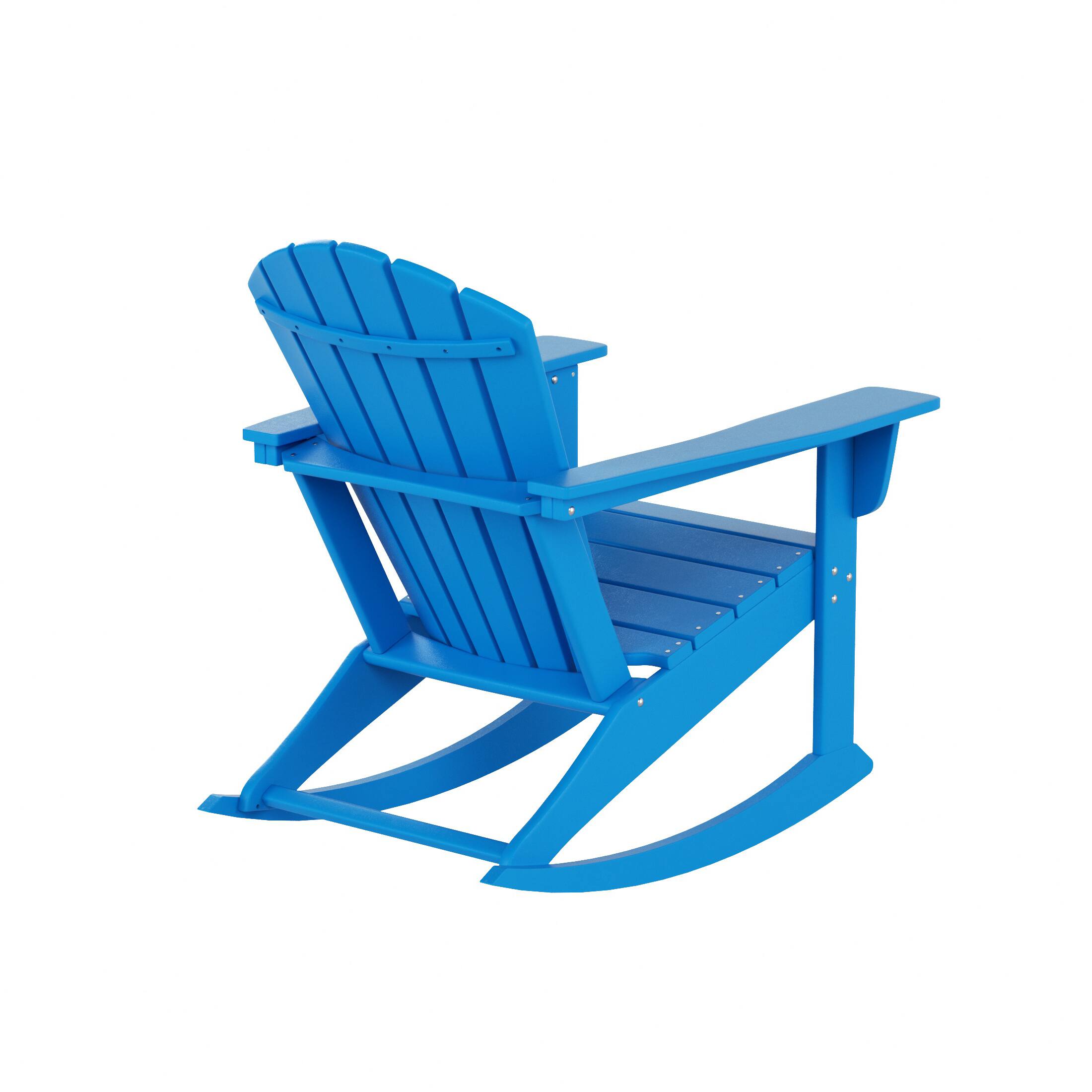 Alt View 1. WestinTrends - WestinTrends Dylan Outdoor Patio Poly Plastic Adirondack Rocking Chair - Pacific Blue.