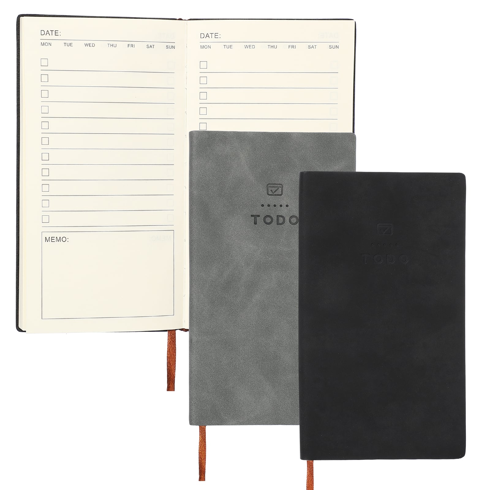 Unique Bargains - 2pcs Planner Notebook, A6 100 Sheets Undated To Do List Daily Weekly Monthly Goals Tracker Pocket Notebook - Black/Grey price history on PriceWatchPro