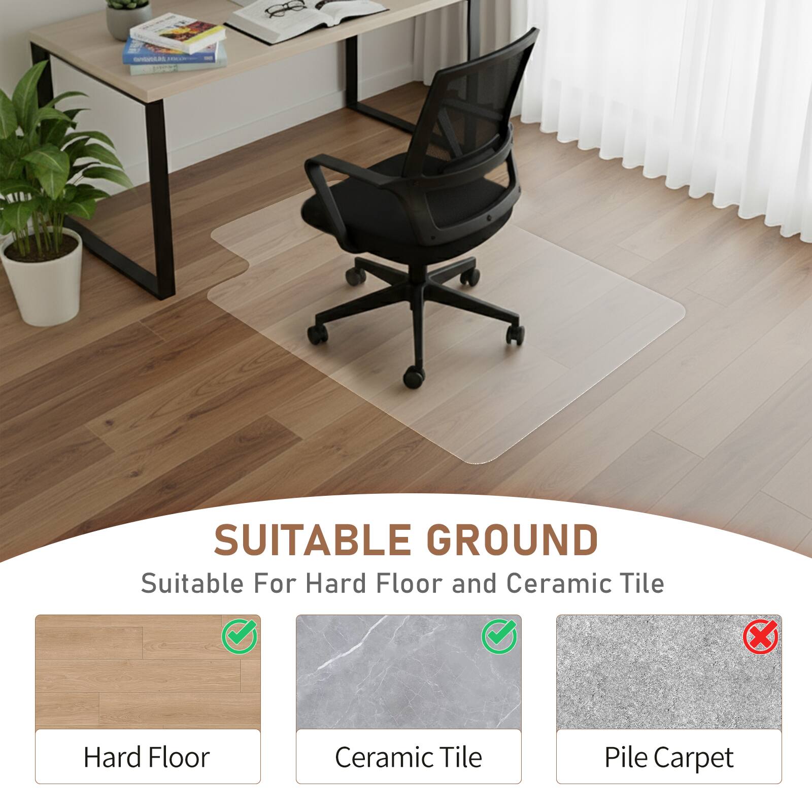 SUITABLE GROUND  
Suitable For Hard Floor and Ceramic Tile  

Hard Floor  
Ceramic Tile  
Pile Carpet