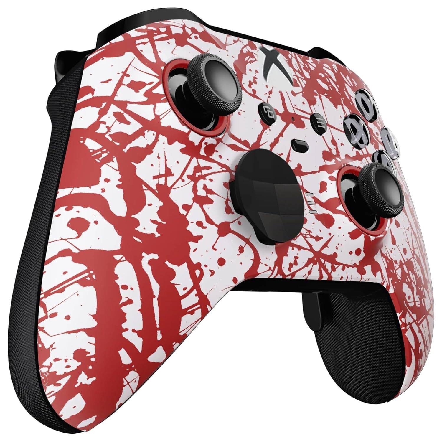 Left. Custom Controllerzz - Custom Elite Series 2 Wireless Controller for Xbox Series X, Xbox Series S, Xbox One - Blood Splatter.