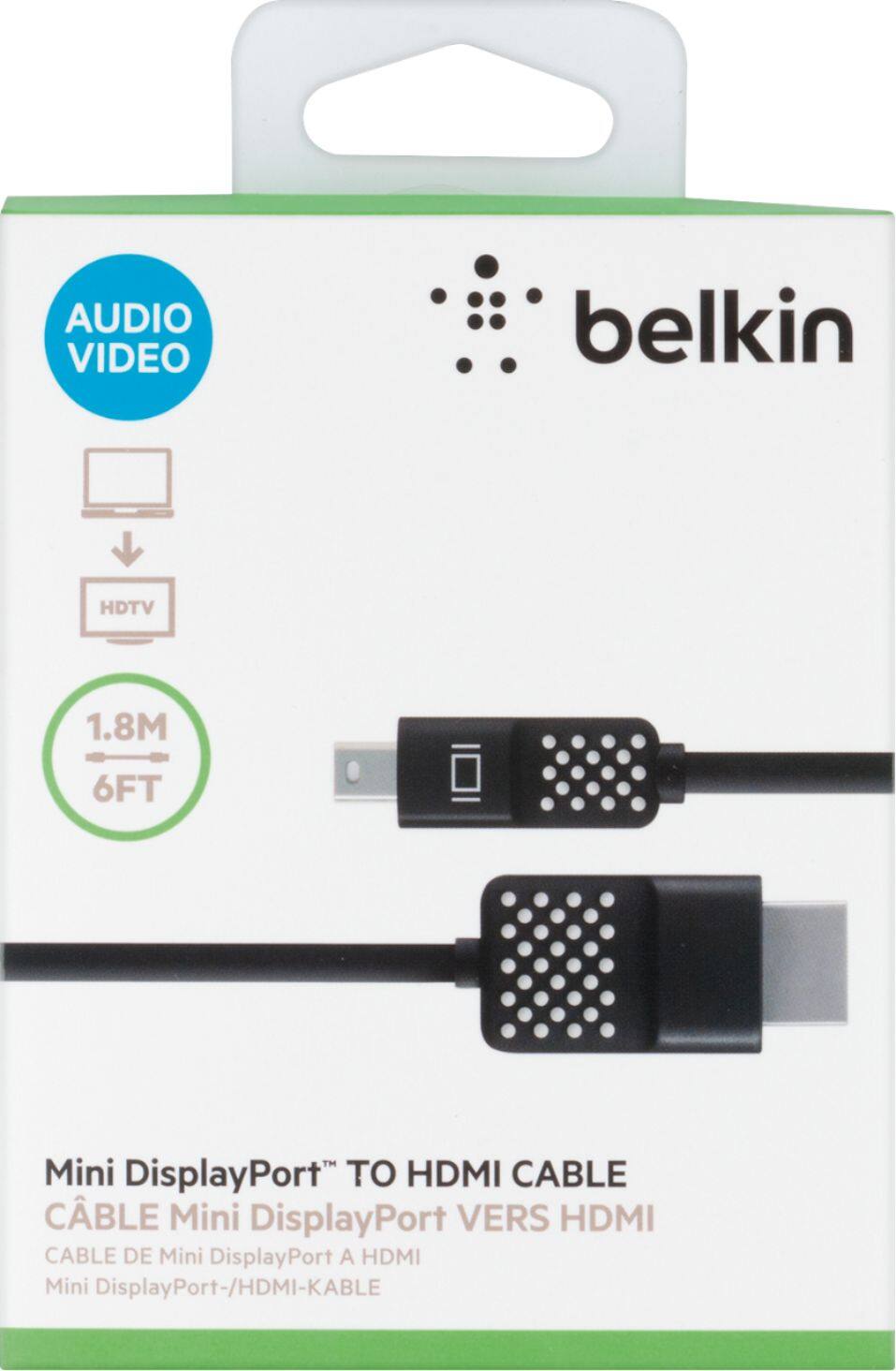 Alt View 11. Belkin - 6' Mini DisplayPort-to-HDMI Cable - Black.