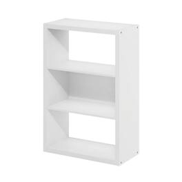 FurniFact - Wooden bookcase with clean design and sturdy construction - White