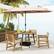 Alt View 1. Costway - 4-Person 42.5" Outdoor Dining Table with 1.9" Umbrella Hole, Adjustable Foot Pads - Natural + Black.