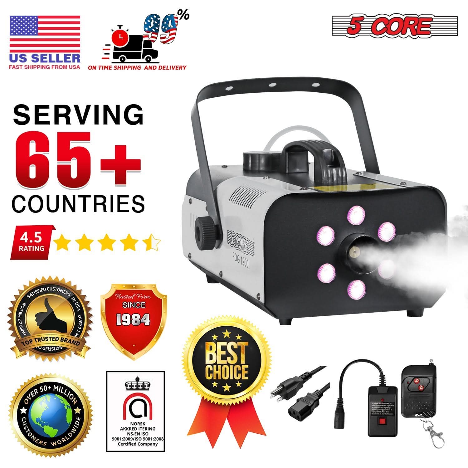 **US SELLER**  
FAST SHIPPING FROM USA  
ON TIME SHIPPING AND DELIVERY  

**SERVING**  
65+ COUNTRIES  

**4.5 RATING**  

**5 CORE**  

**SINCE 1984**  
Trusted Form  

**BEST CHOICE**  

**OVER 50+ MILLION CUSTOMERS WORLDWIDE**  

**TOP TRUSTED BRAND**  

**NORSK AKKREDITERING**  
NS-EN ISO 9001:2008  
Certified Company  

**5 CORE**  
OG 1200