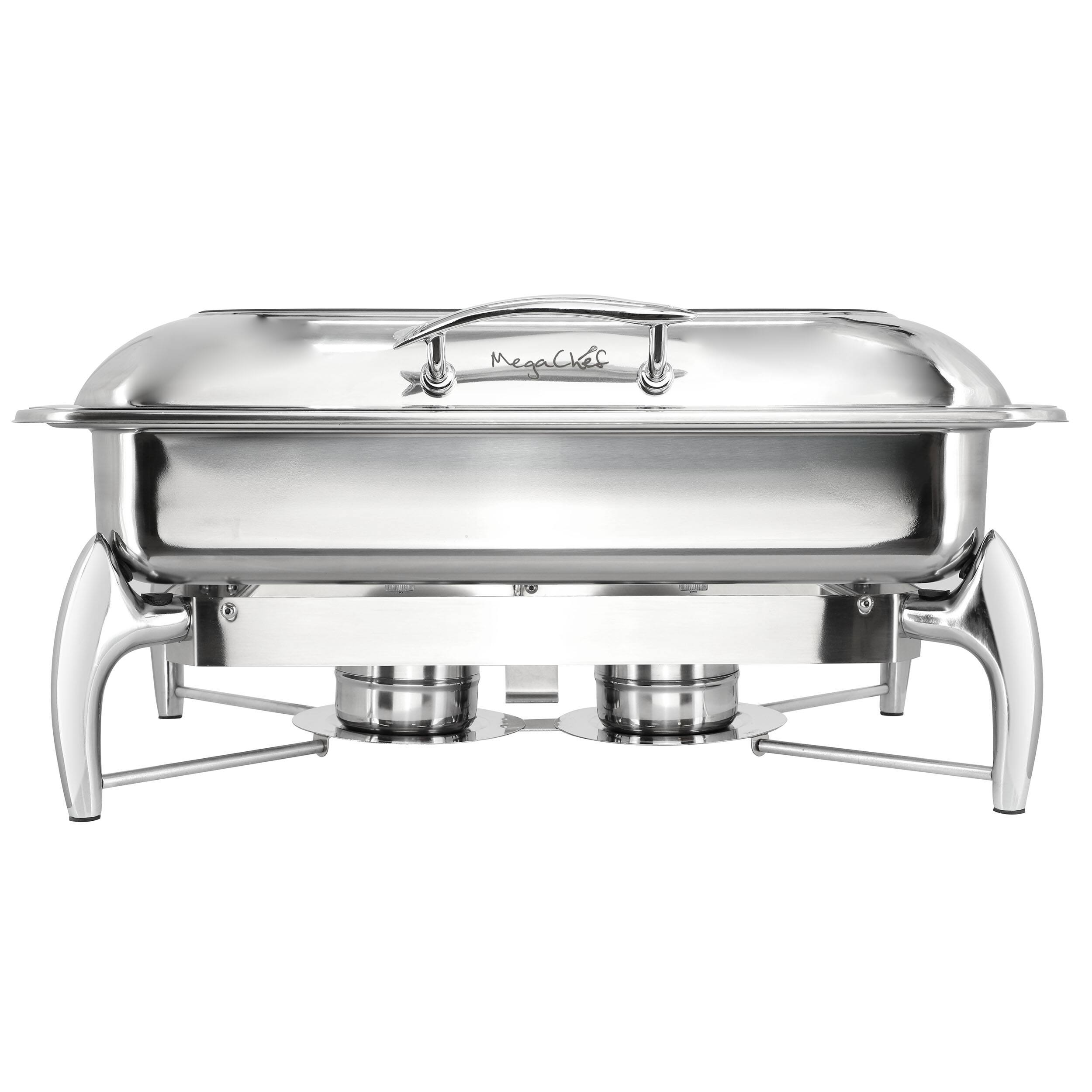 Alt View 1. MegaChef - MegaChef 9.5 Quart Stainless Steel Rectangle Professional Chafing Dish/Food Warmer/Buffet Server Serving Trays - Silver.