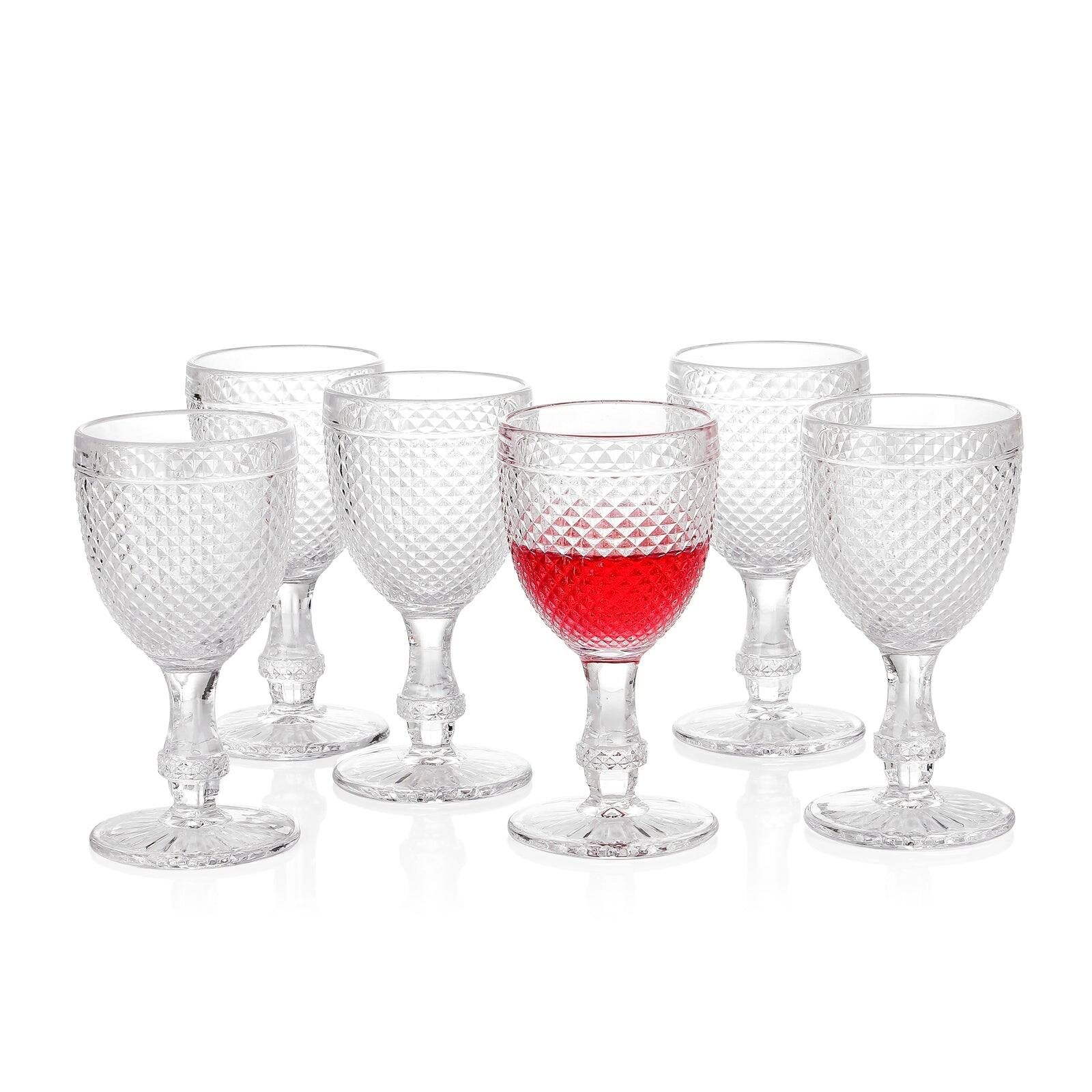 Front. BreeBe - Chroma Collection Wine Goblets Glasses set of 6, 10.6 oz - Clear.