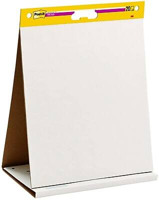Front. Post-it - Super Sticky Tabletop Easel Pad, 20" x 23", 20 Sheets/Pad - White.