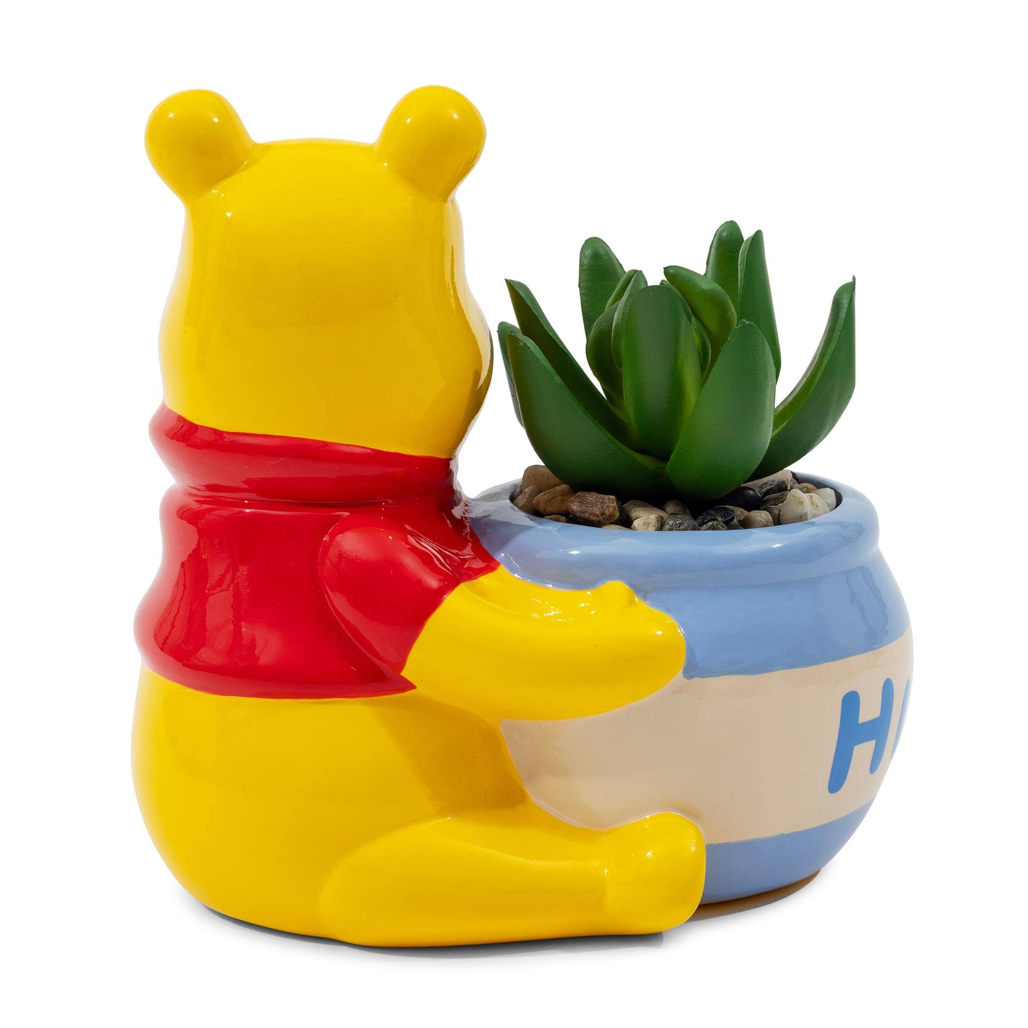 Alt View 2. Disney - Disney Winnie the Pooh Hunny Pot Ceramic Mini Planter With Artificial Succulent - Yellow.