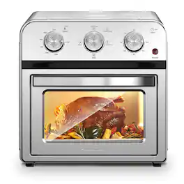 Forest'nSky - 13 QT Air Fryer Toaster Oven with Adjustable Time & Temp Control - Silver