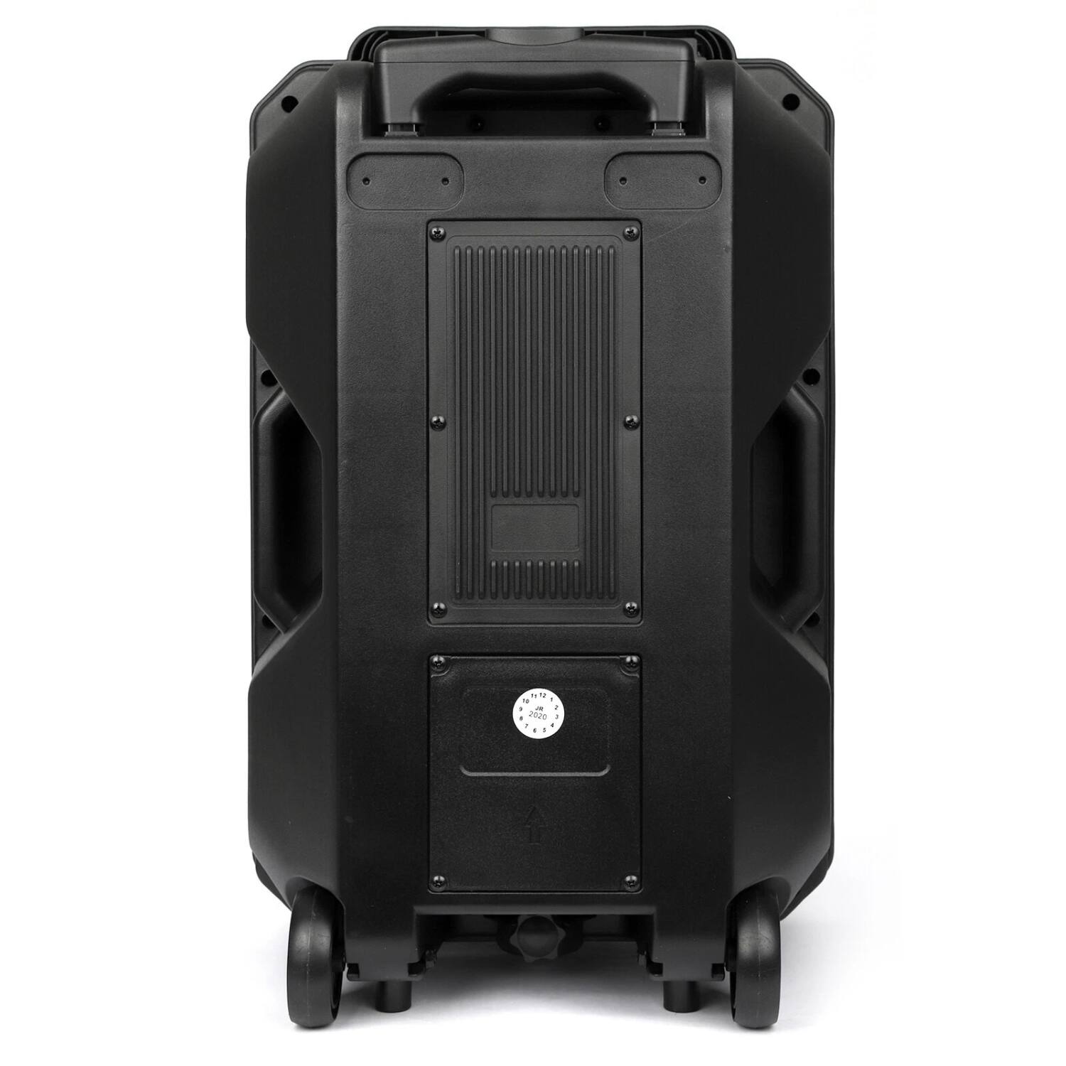 Left. Stock Preferred - Portable 12” Bluetooth Party Speaker with Mic - Black.