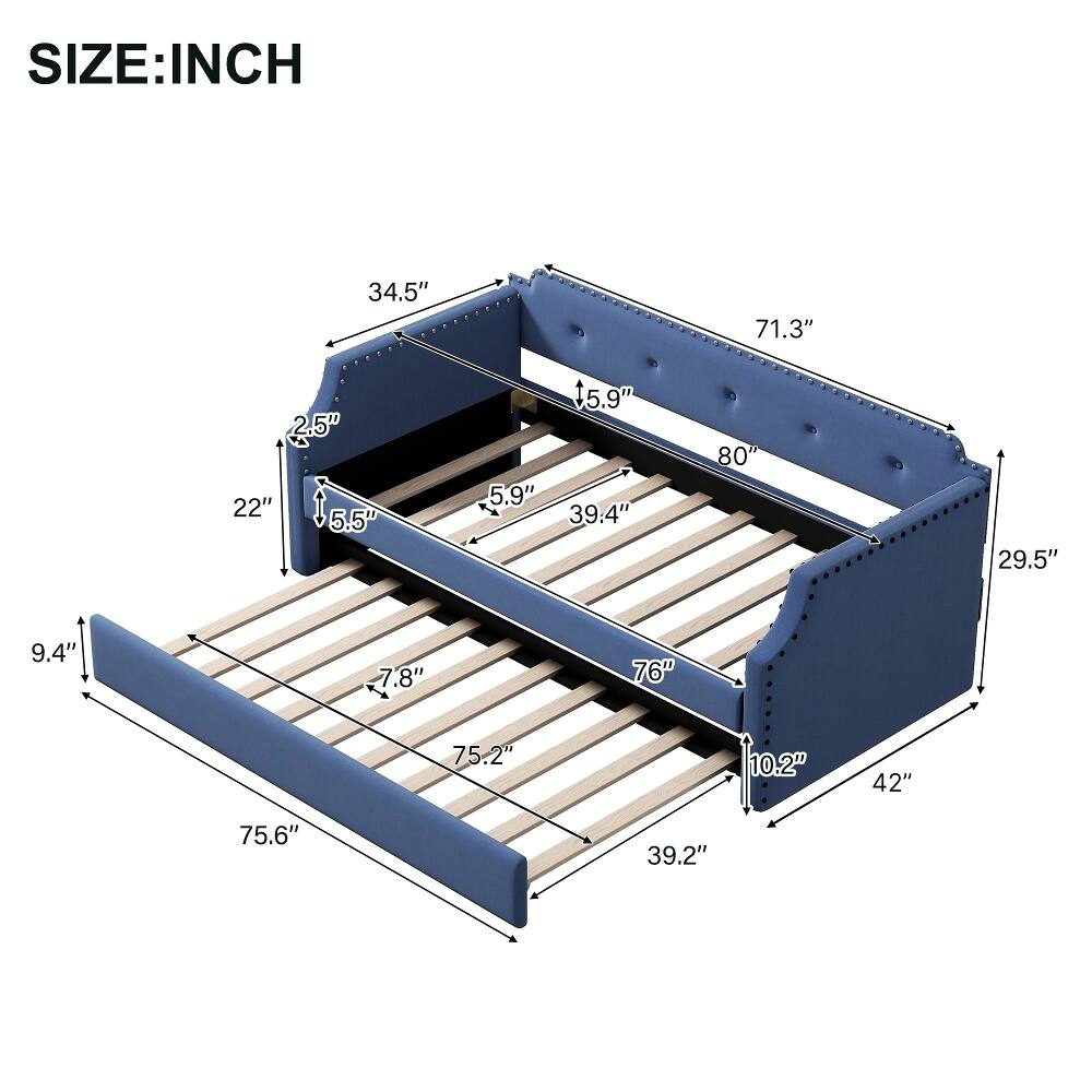 SIZE: INCH  
34.5" 71.3" 2.5" 22" 5.5" 5.9" 15.9" 39.4" 80" 29.5" 9.4" 7.8" 76" 75.2" 10.2" 42" 75.6" 39.2"
