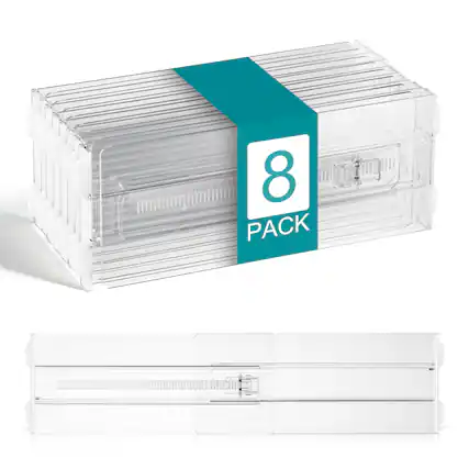 Front. Sorbus - Sorbus 8 Pack Adjustable Drawer Dividers, Clear Expandable Acrylic Drawer Organizer for Clothes, Kitchen, Office, Tools - Clear.