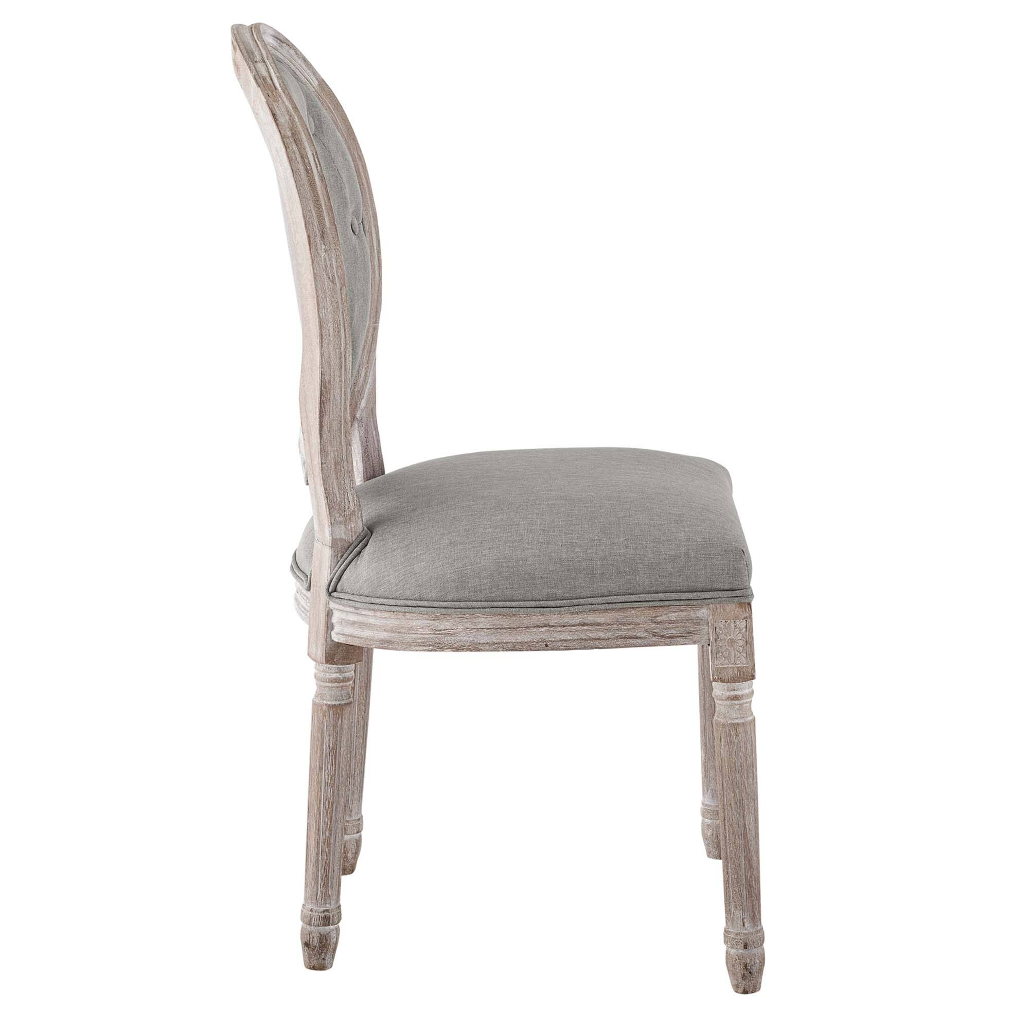 Alt View 2. Modway - Arise Vintage French Upholstered Fabric Dining Side Chair Set of 2 by Modway - Light Gray.